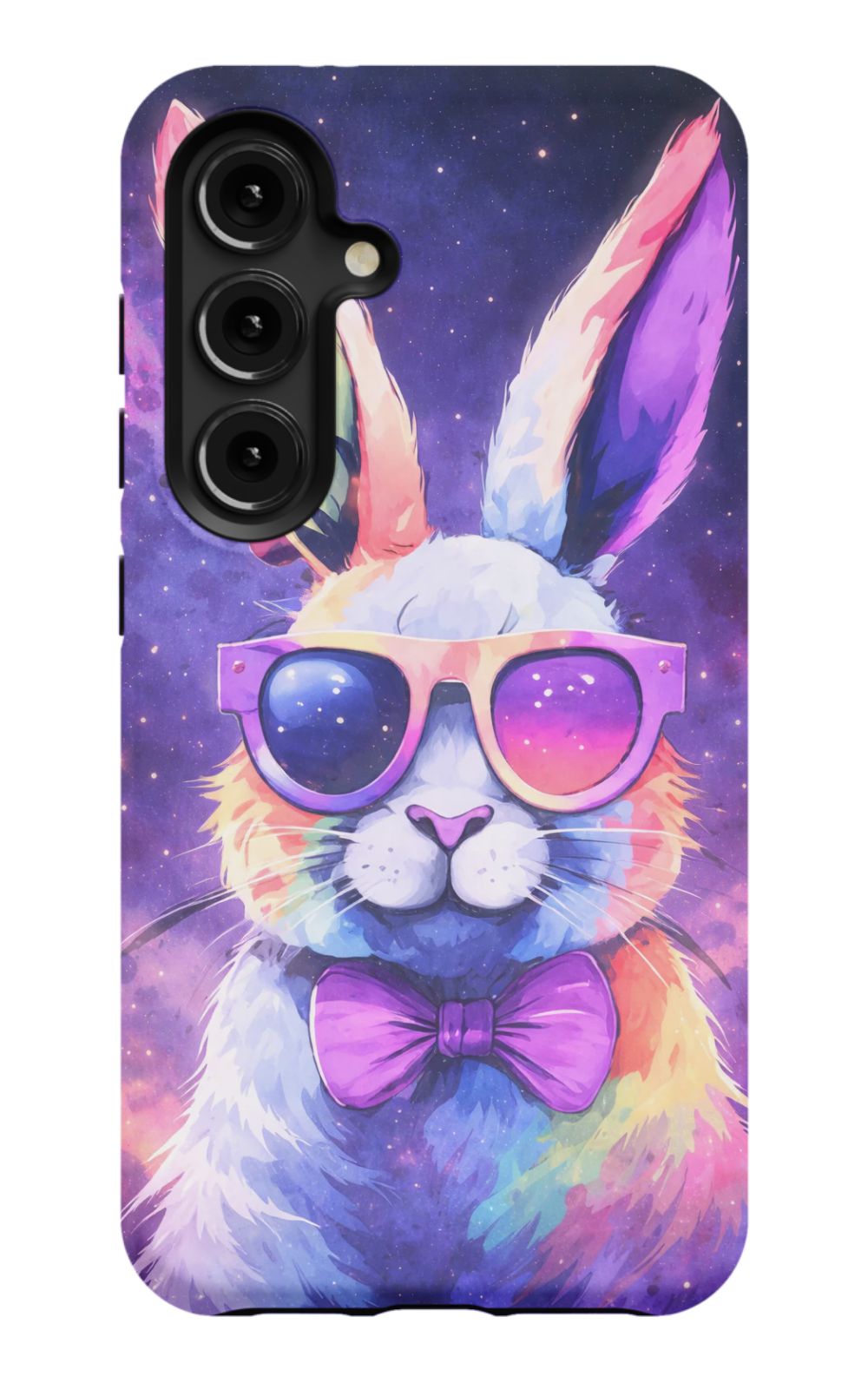 Psychedelic rabbit with retro sunglasses