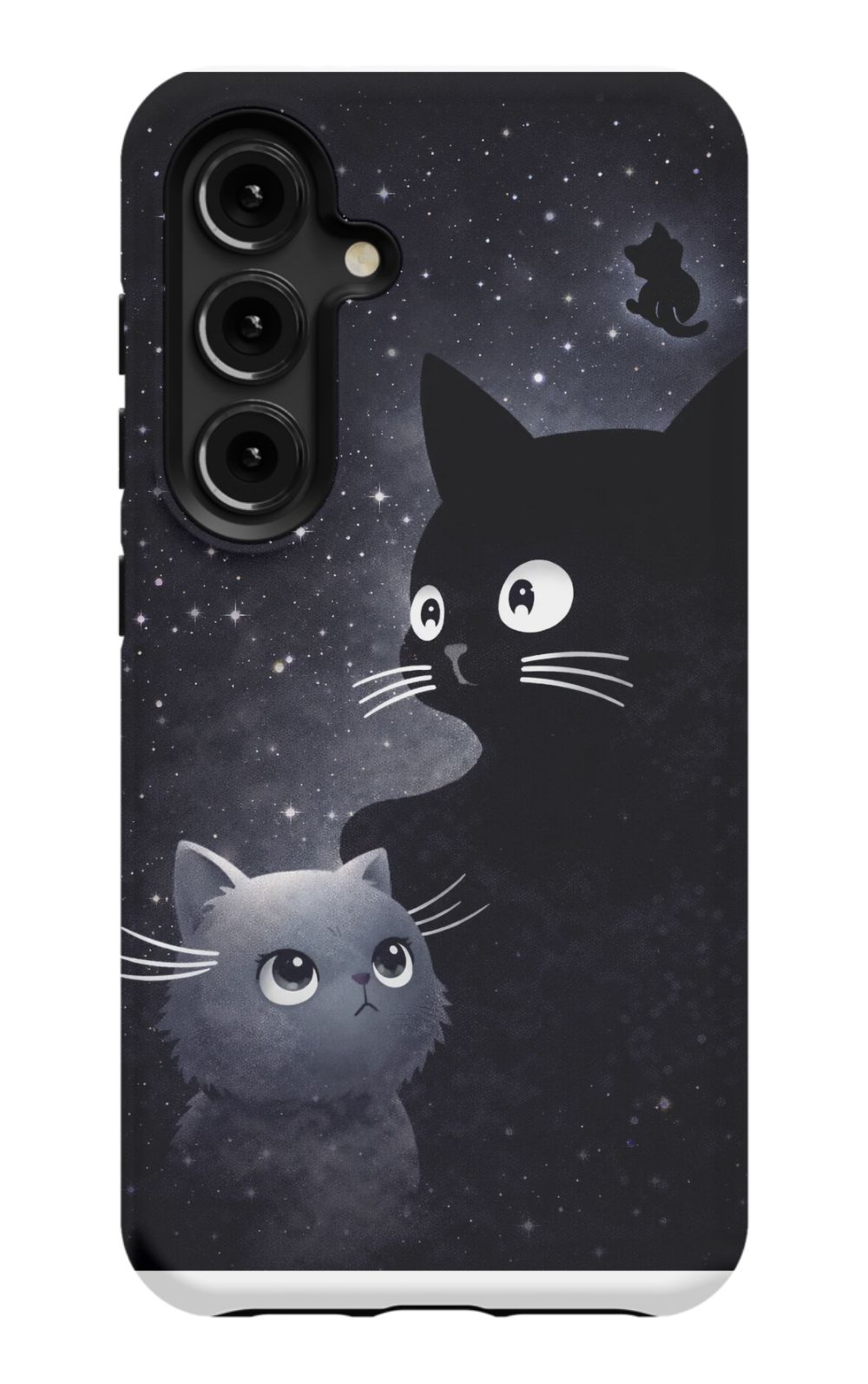 Cats beneath a starry night sky