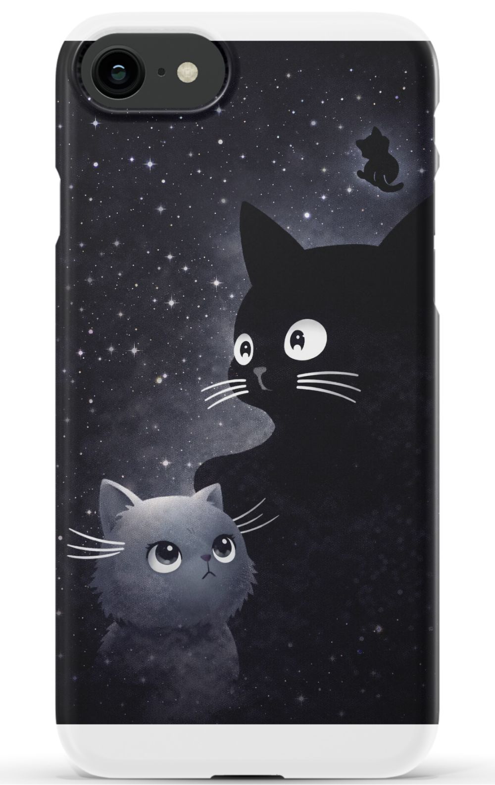 Cats beneath a starry night sky