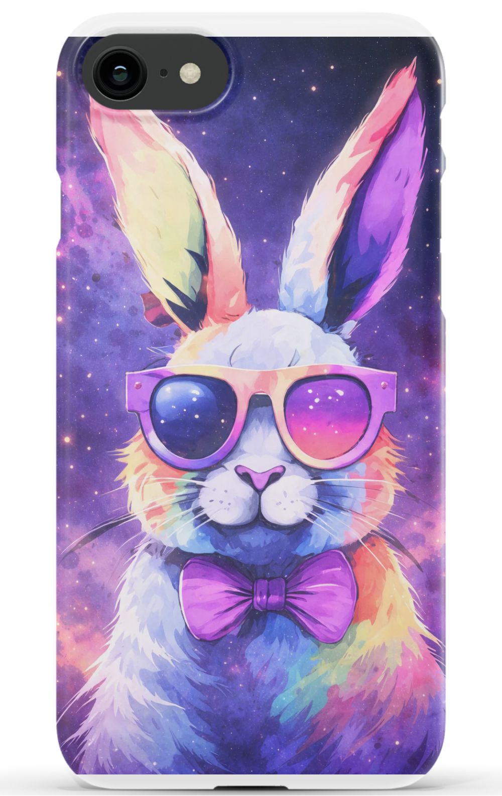 Psychedelic rabbit with retro sunglasses