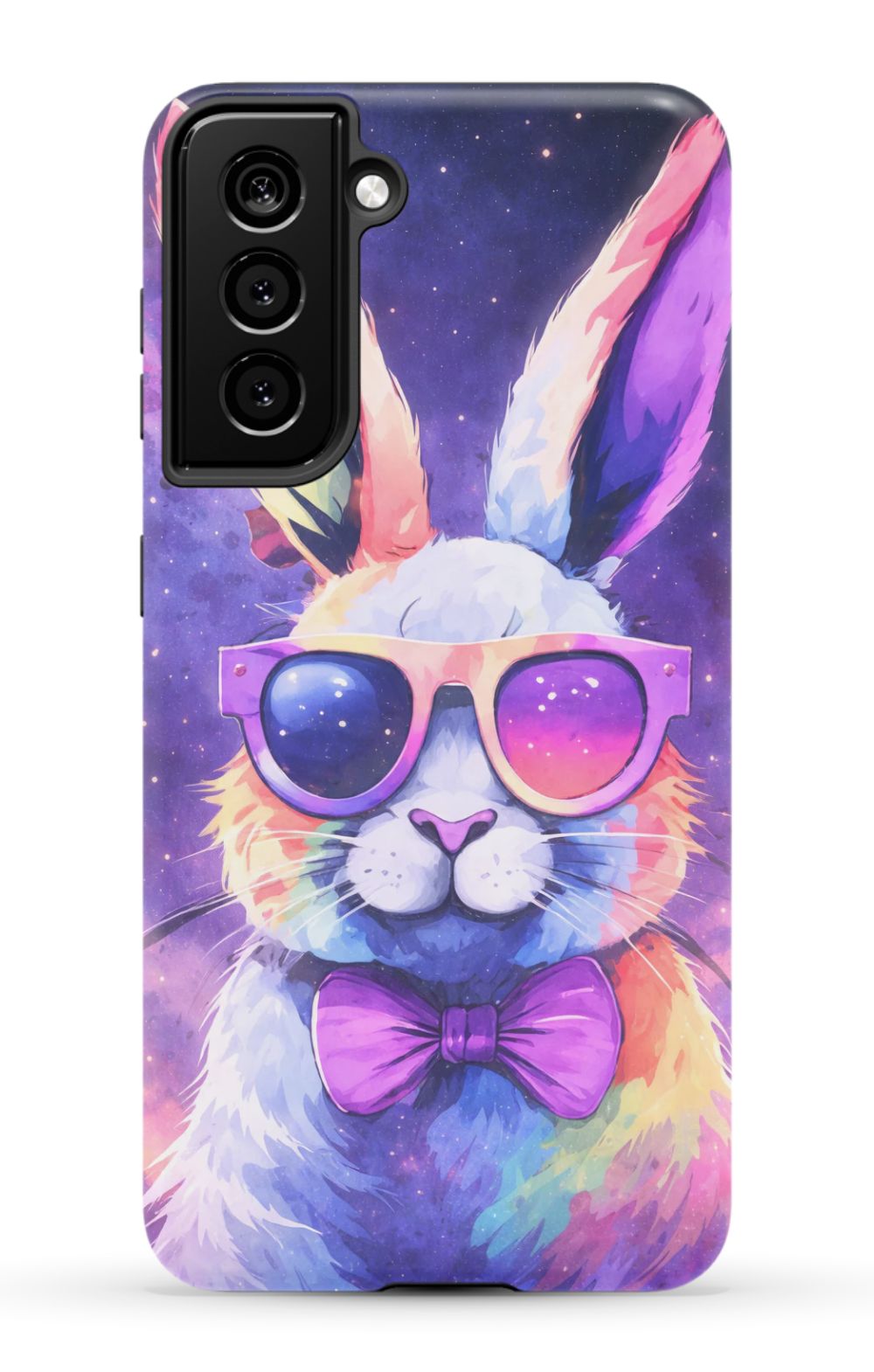Psychedelic rabbit with retro sunglasses