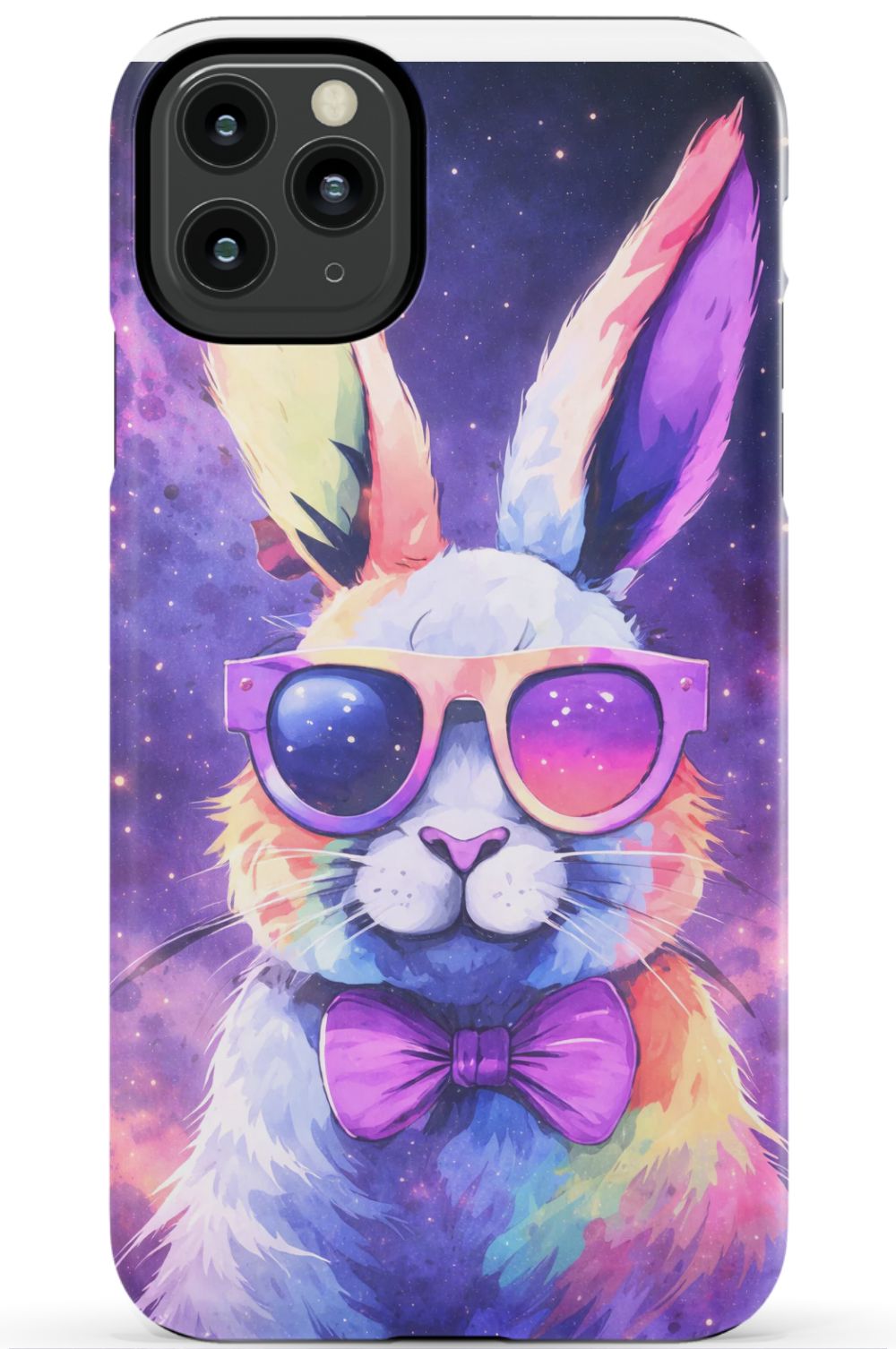Psychedelic rabbit with retro sunglasses