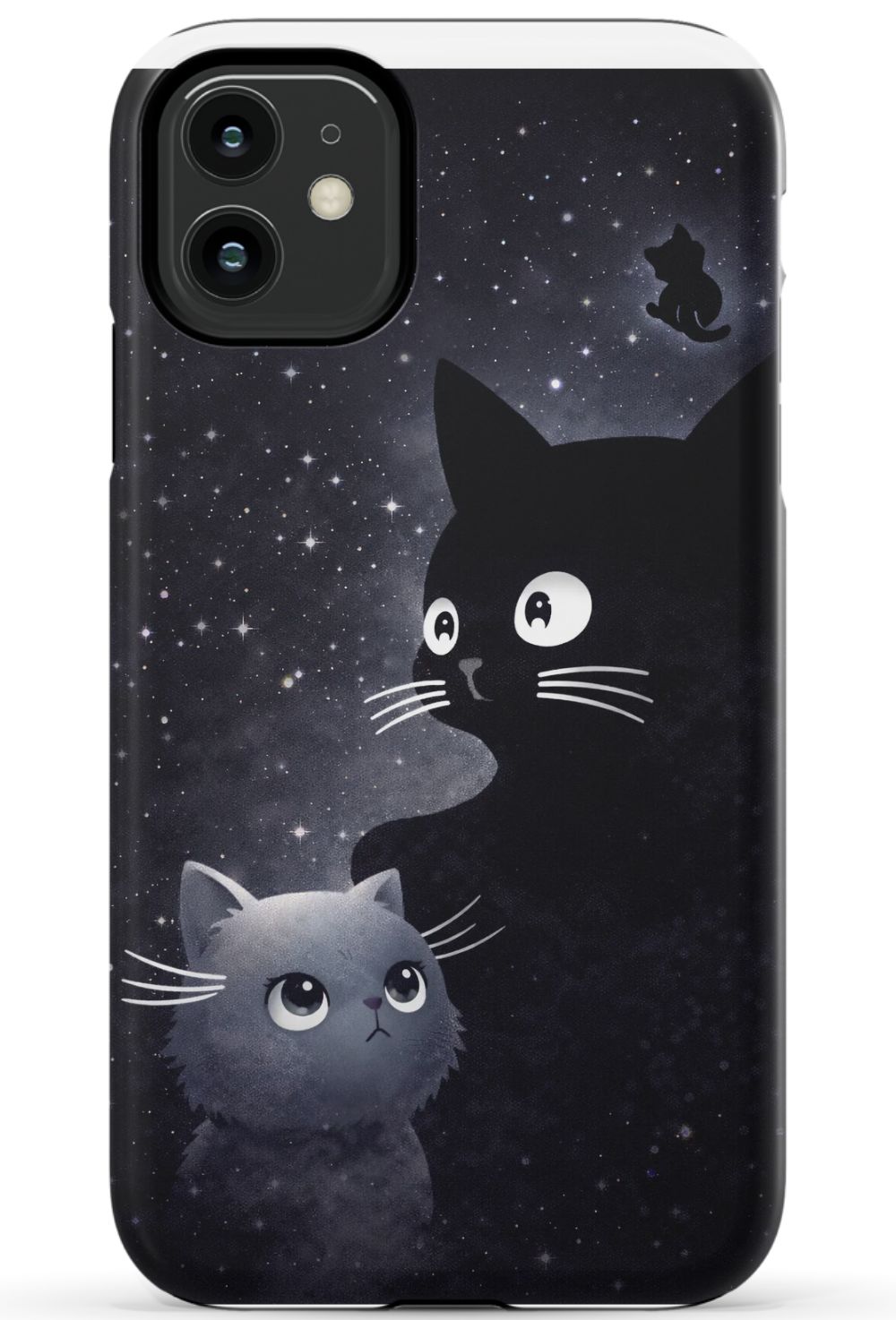 Cats beneath a starry night sky