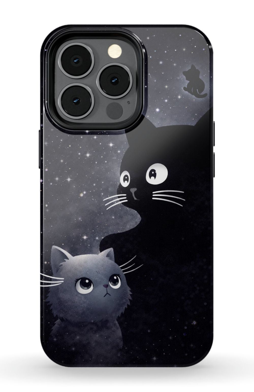 Cats beneath a starry night sky