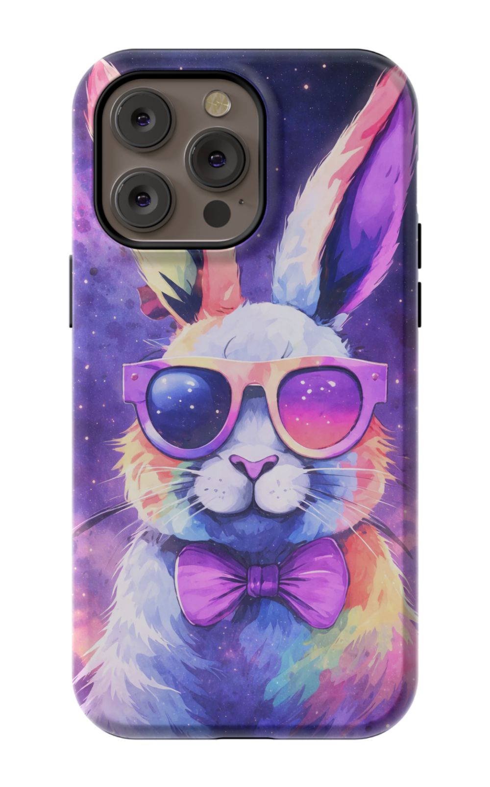 Psychedelic rabbit with retro sunglasses