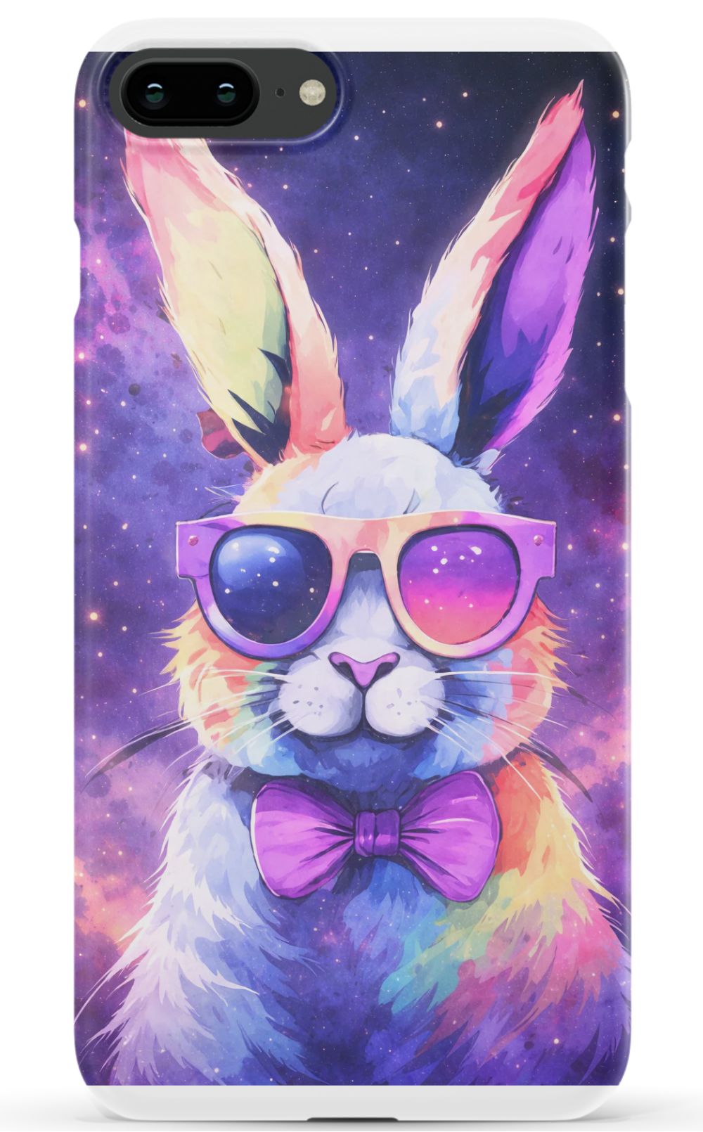 Psychedelic rabbit with retro sunglasses