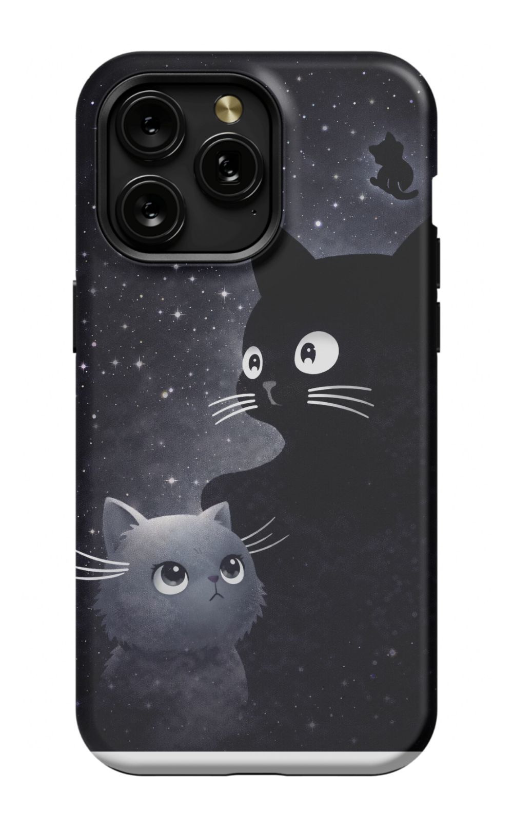 Cats beneath a starry night sky