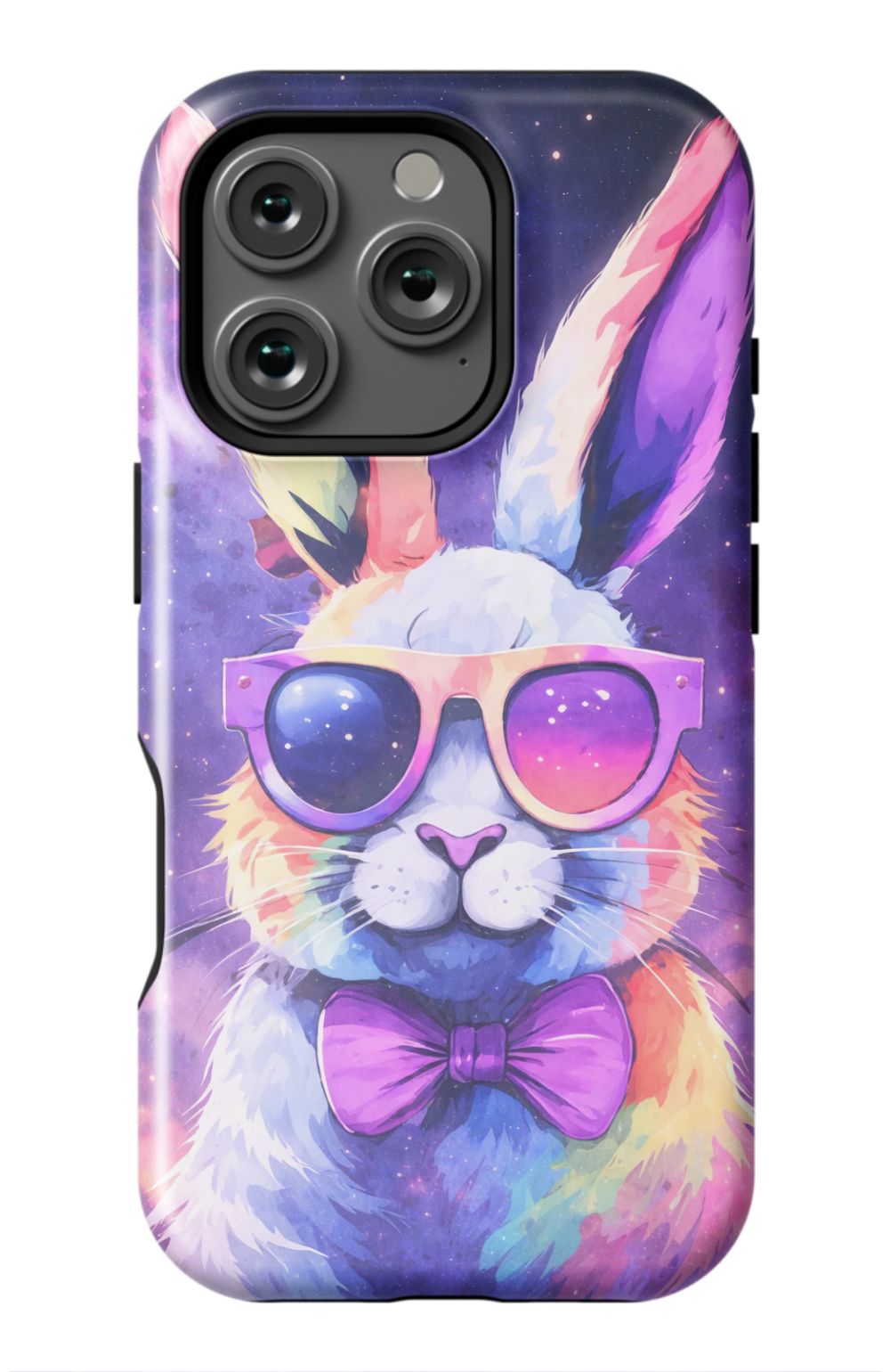 Psychedelic rabbit with retro sunglasses