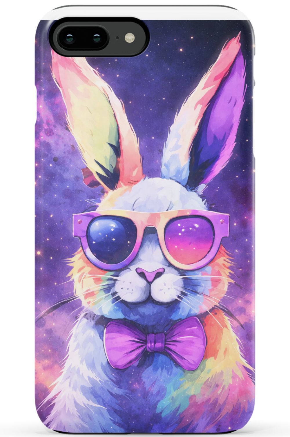 Psychedelic rabbit with retro sunglasses