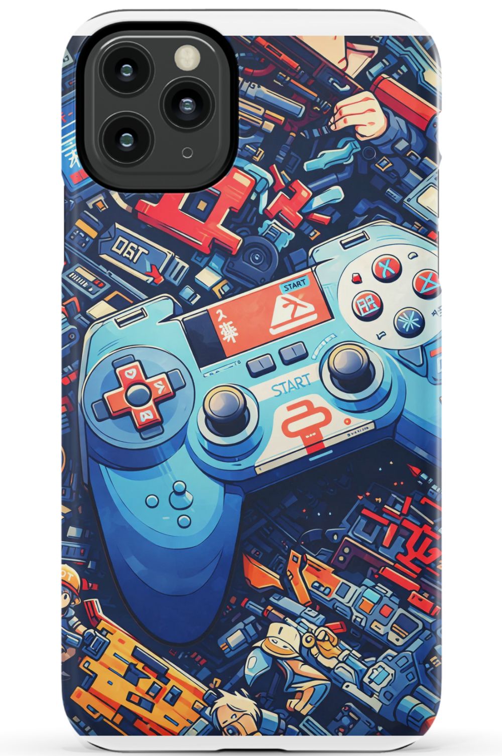 Futuristic gaming controller in cyberpunk world
