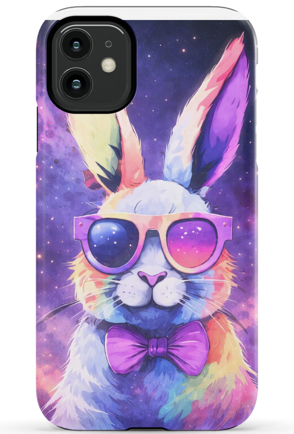 Psychedelic rabbit with retro sunglasses