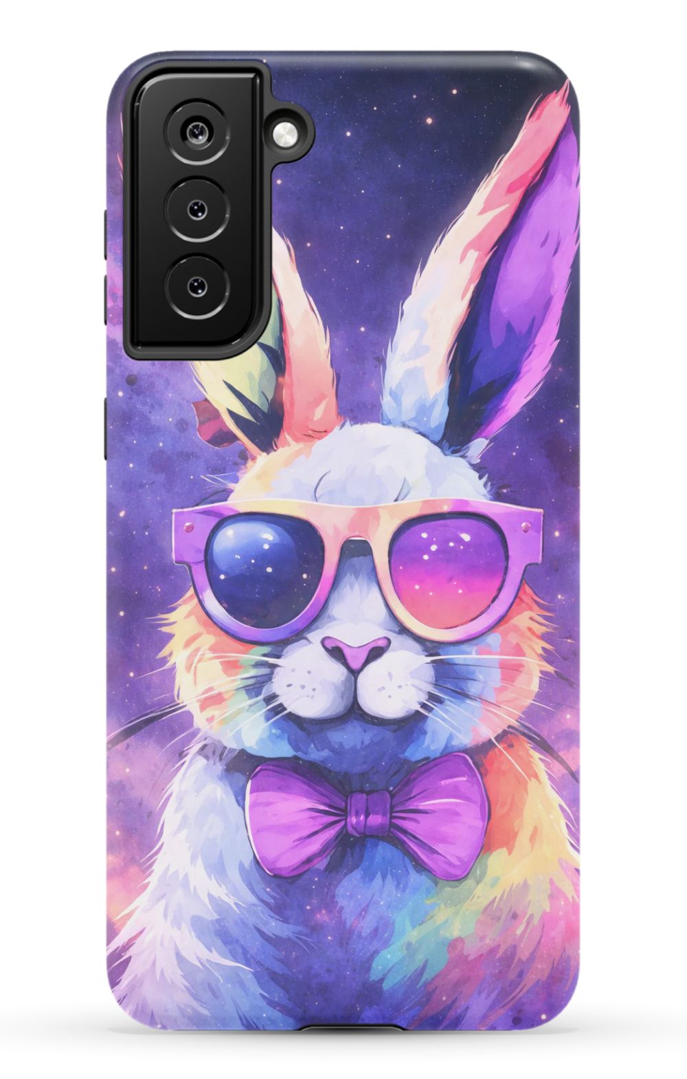 Psychedelic rabbit with retro sunglasses