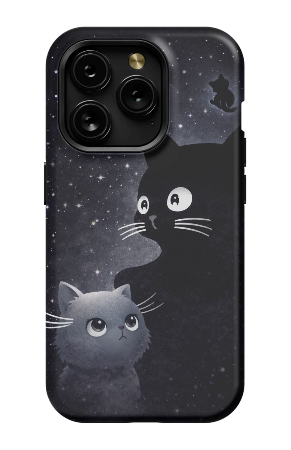 Cats beneath a starry night sky