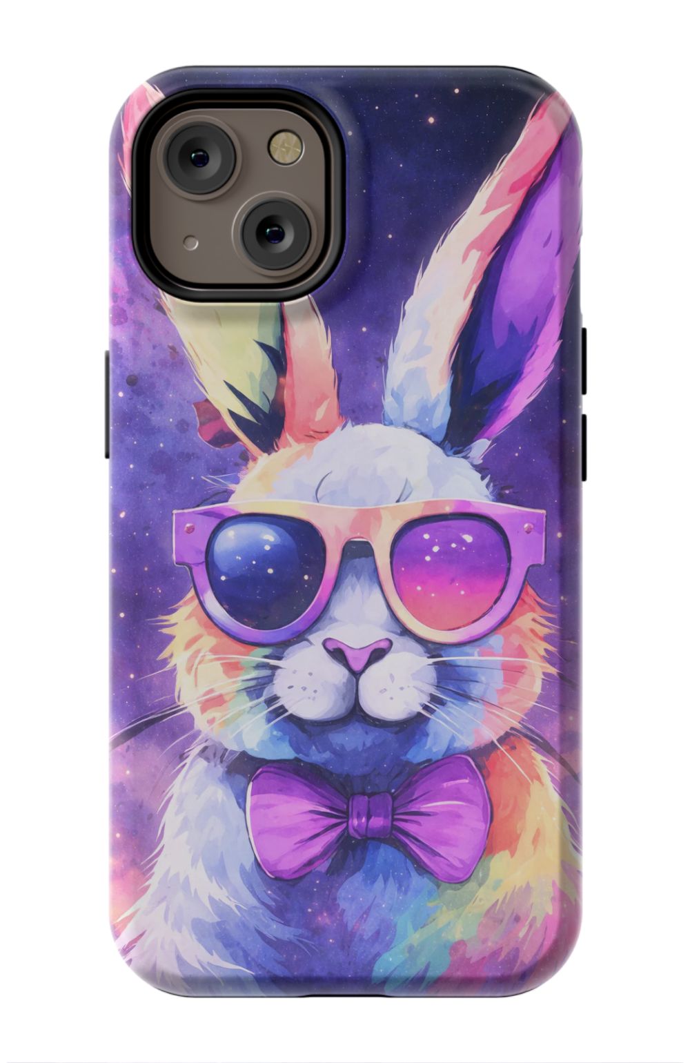 Psychedelic rabbit with retro sunglasses
