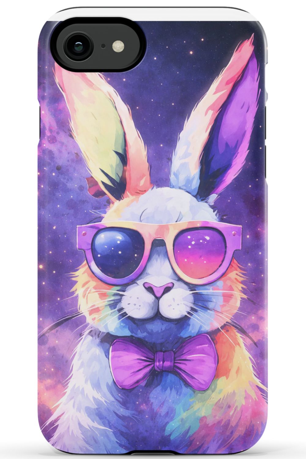 Psychedelic rabbit with retro sunglasses
