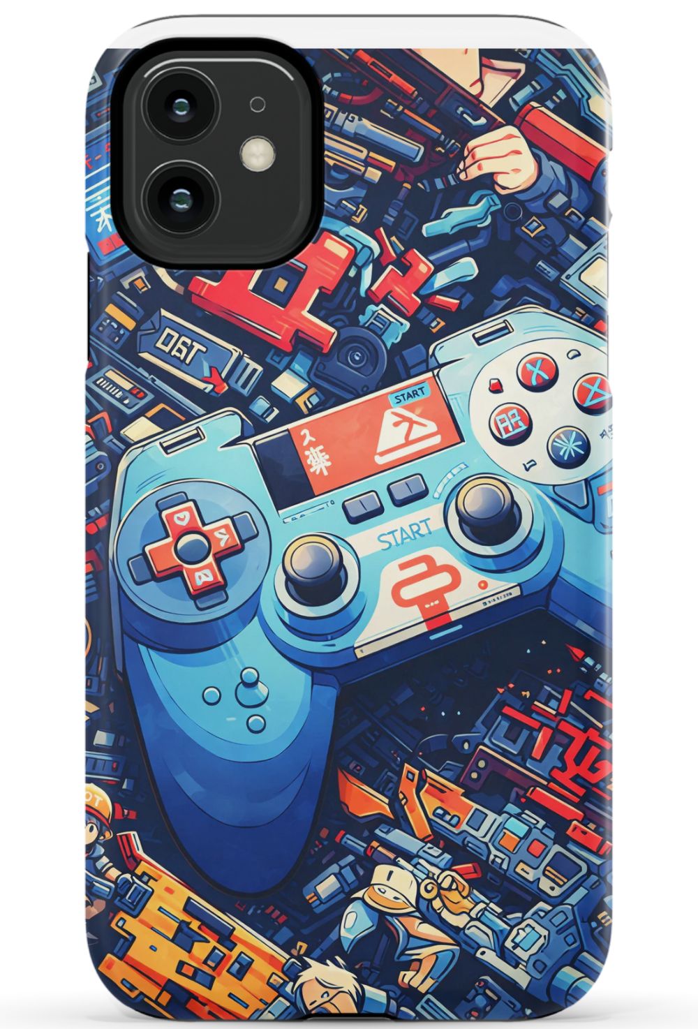 Futuristic gaming controller in cyberpunk world