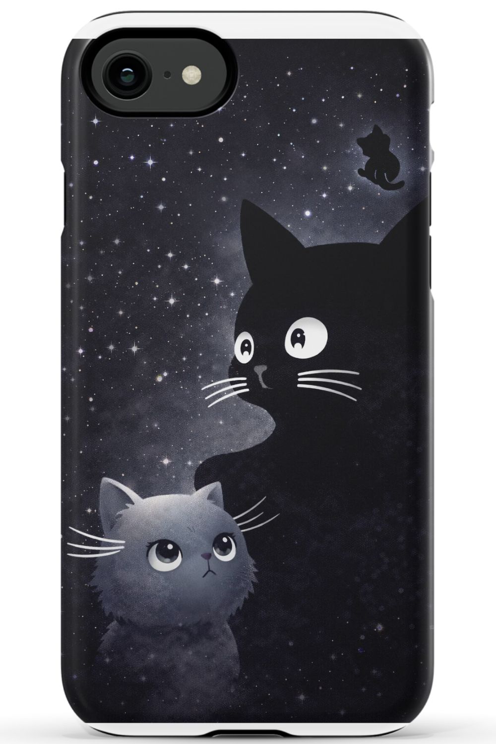 Cats beneath a starry night sky