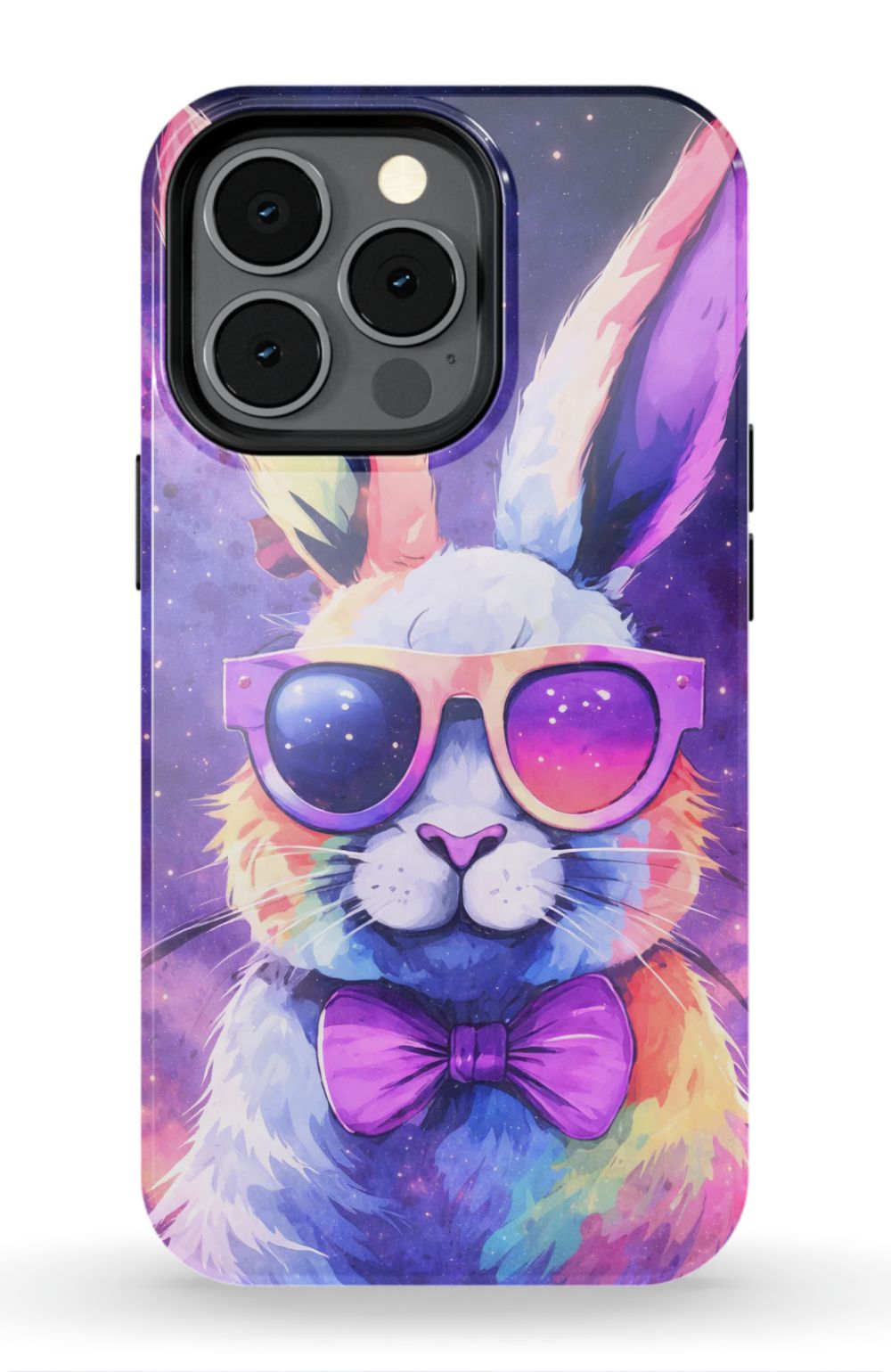 Psychedelic rabbit with retro sunglasses