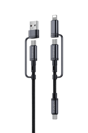 Mobilebitz 1.2M 4 way USB to Lightning to Type-C 240W Charging Cable