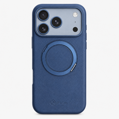 iPhone 17 Pro Max iPalm Magsafe Ring Leather Case Blue