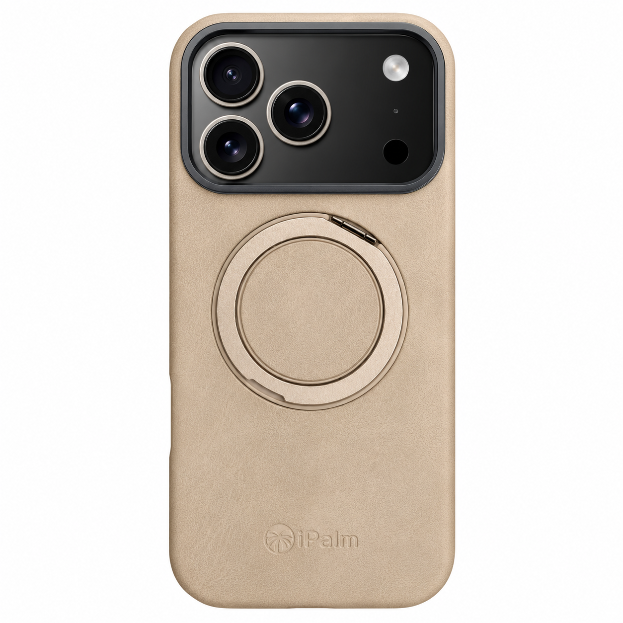 iPhone 17 Pro Max iPalm Magsafe Ring Leather Case Cream