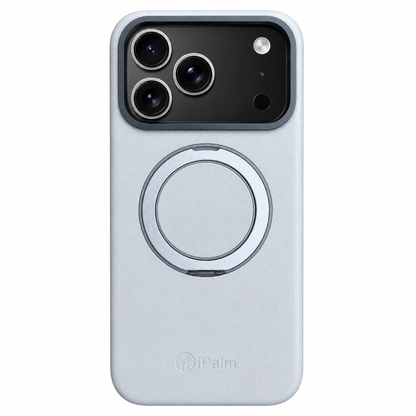 iPhone 17 Pro Max iPalm Magsafe Ring Leather Case Grey