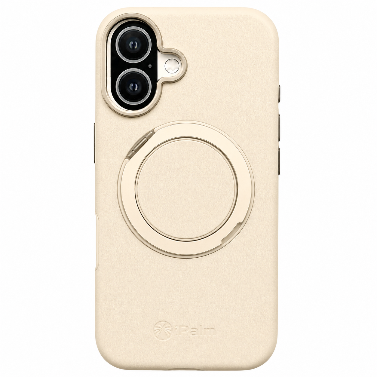 iPhone 17 iPalm Magsafe Ring Leather Case Cream