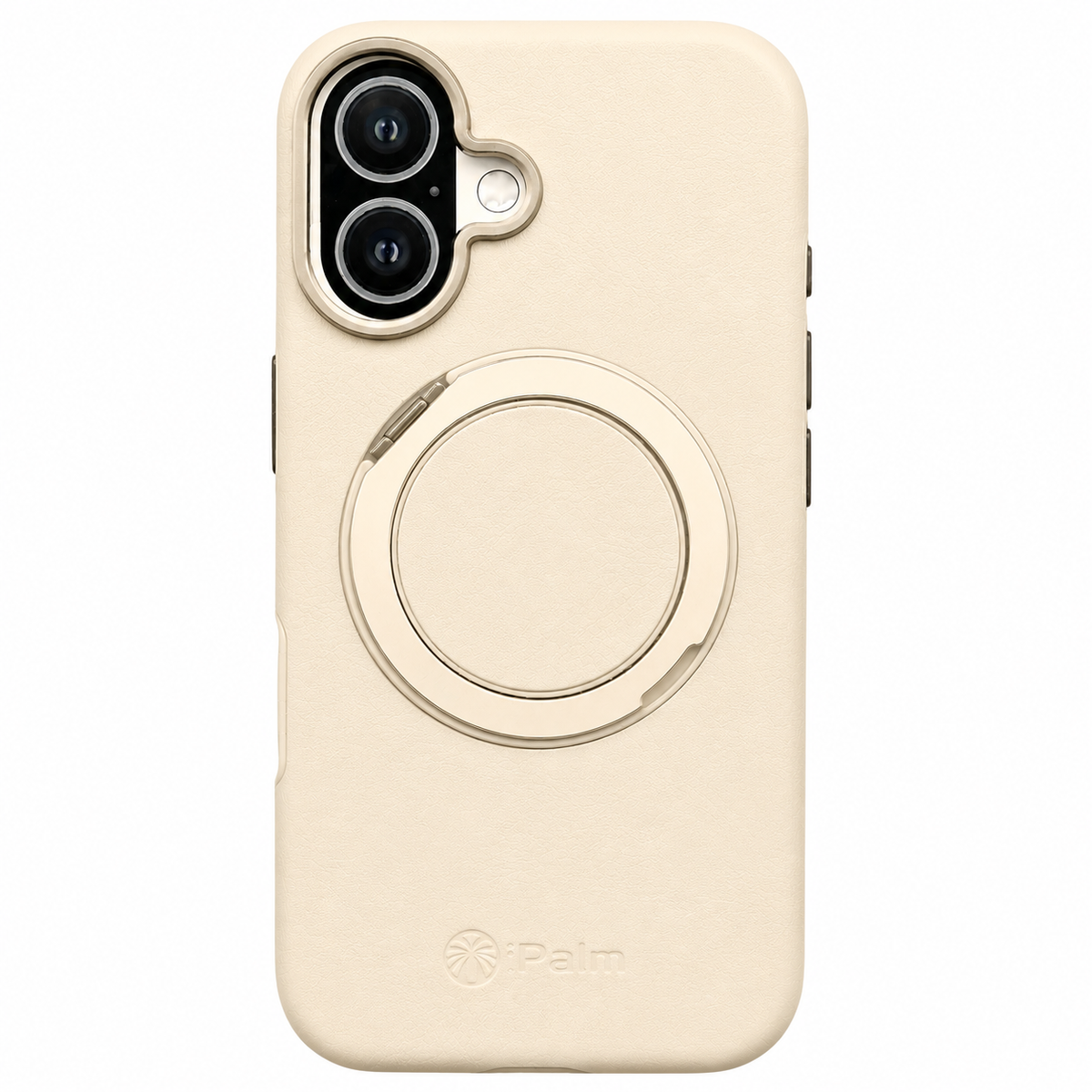 iPhone 17 iPalm Magsafe Ring Leather Case Cream
