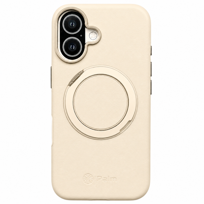 iPhone 17 iPalm Magsafe Ring Leather Case Cream