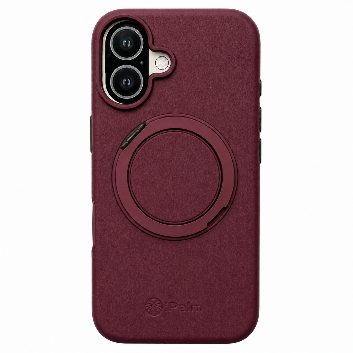 iPhone 17 iPalm Magsafe Ring Leather Case Red