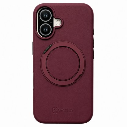 iPhone 17 iPalm Magsafe Ring Leather Case Red