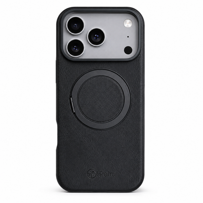 iPhone 17 Pro Max iPalm Magsafe Ring Leather Case Black