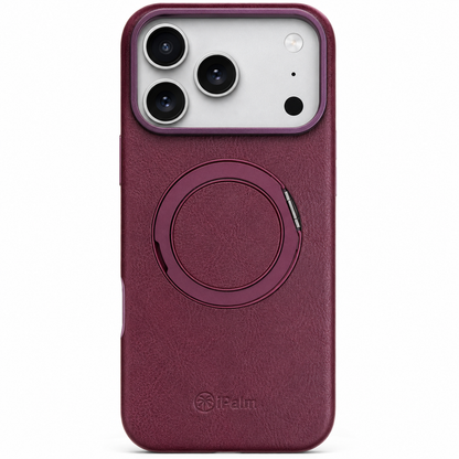 iPhone 17 Pro Max iPalm Magsafe Ring Leather Case Red