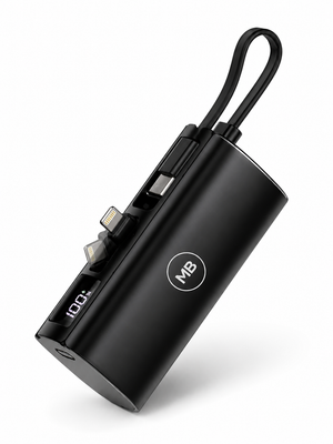 Mini Power Bank 5000Mah 22.5W Super Charger with built in Cable