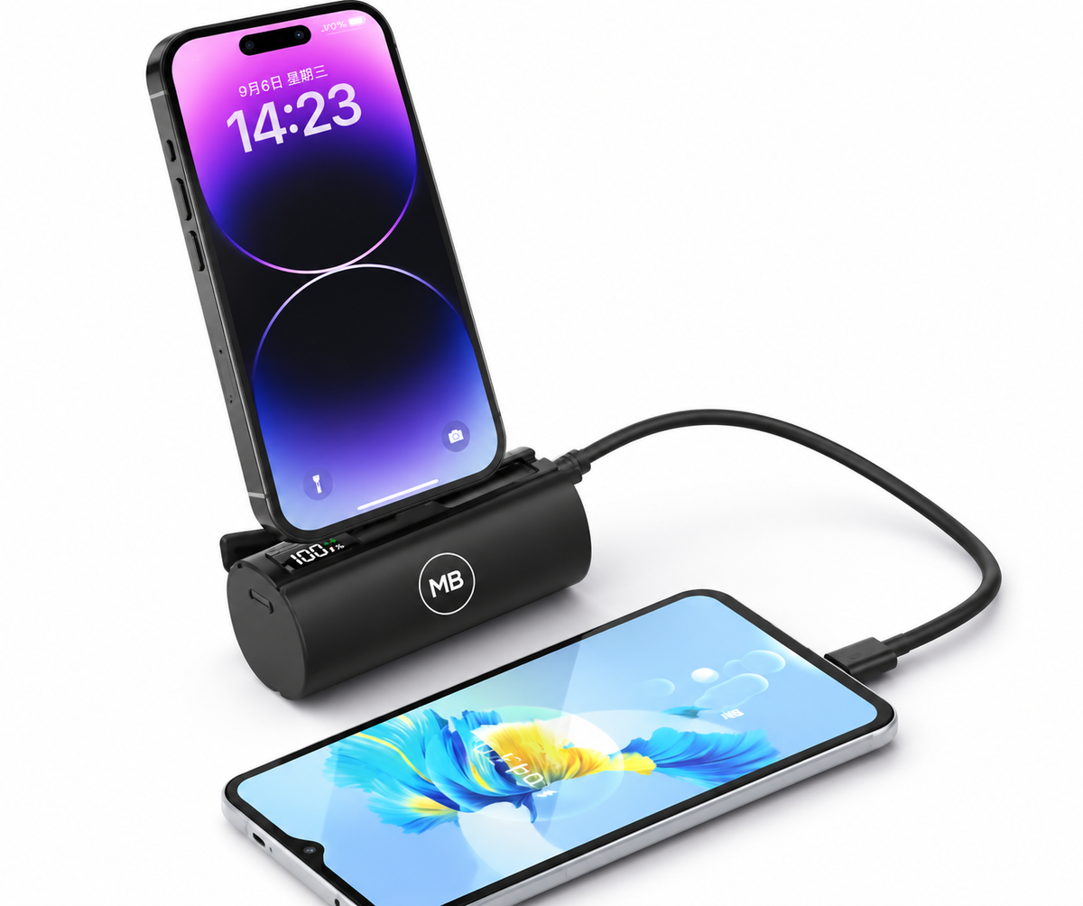 Mini Power Bank 5000Mah 22.5W Super Charger with built in Cable