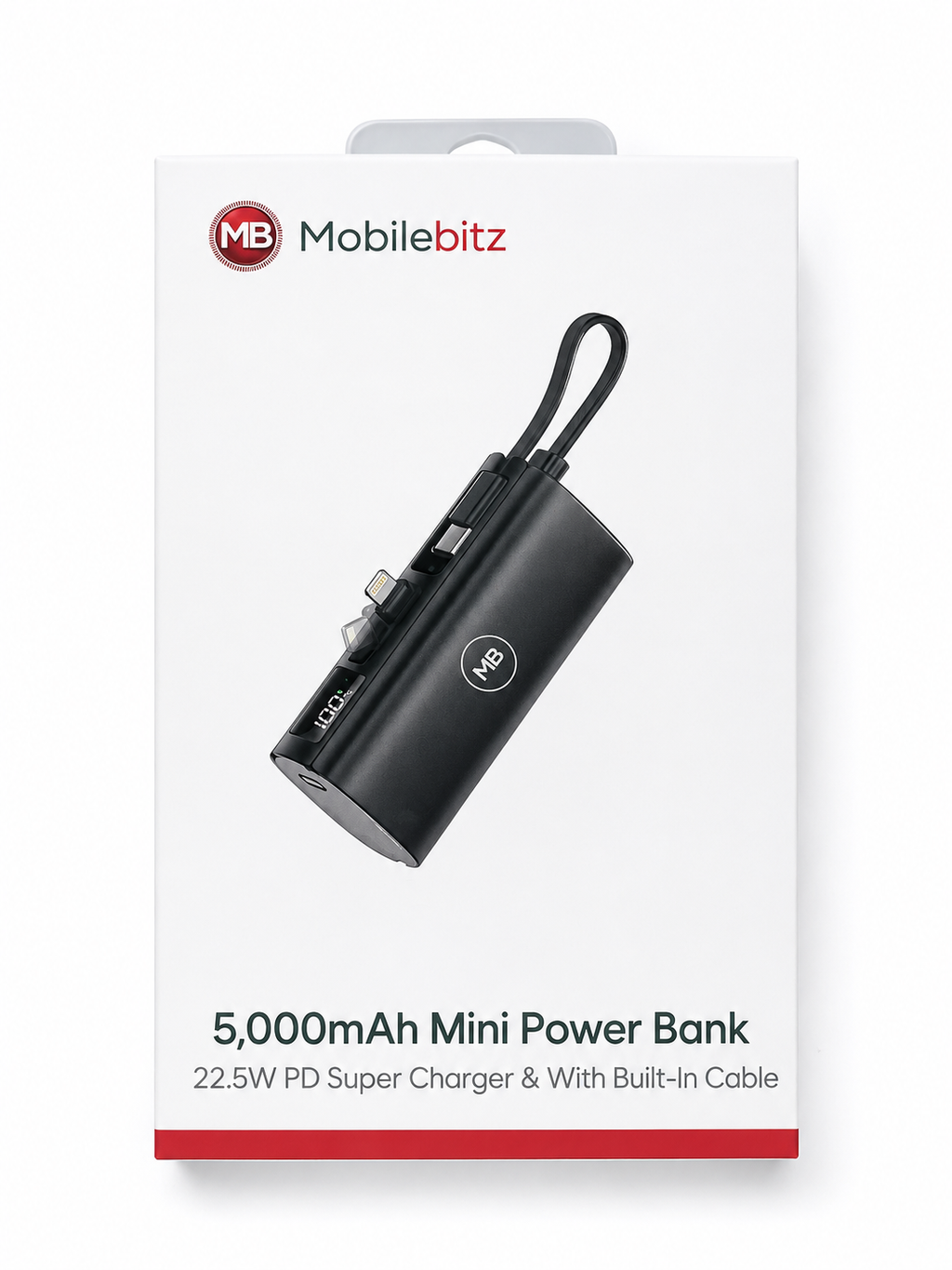 Mini Power Bank 5000Mah 22.5W Super Charger with built in Cable