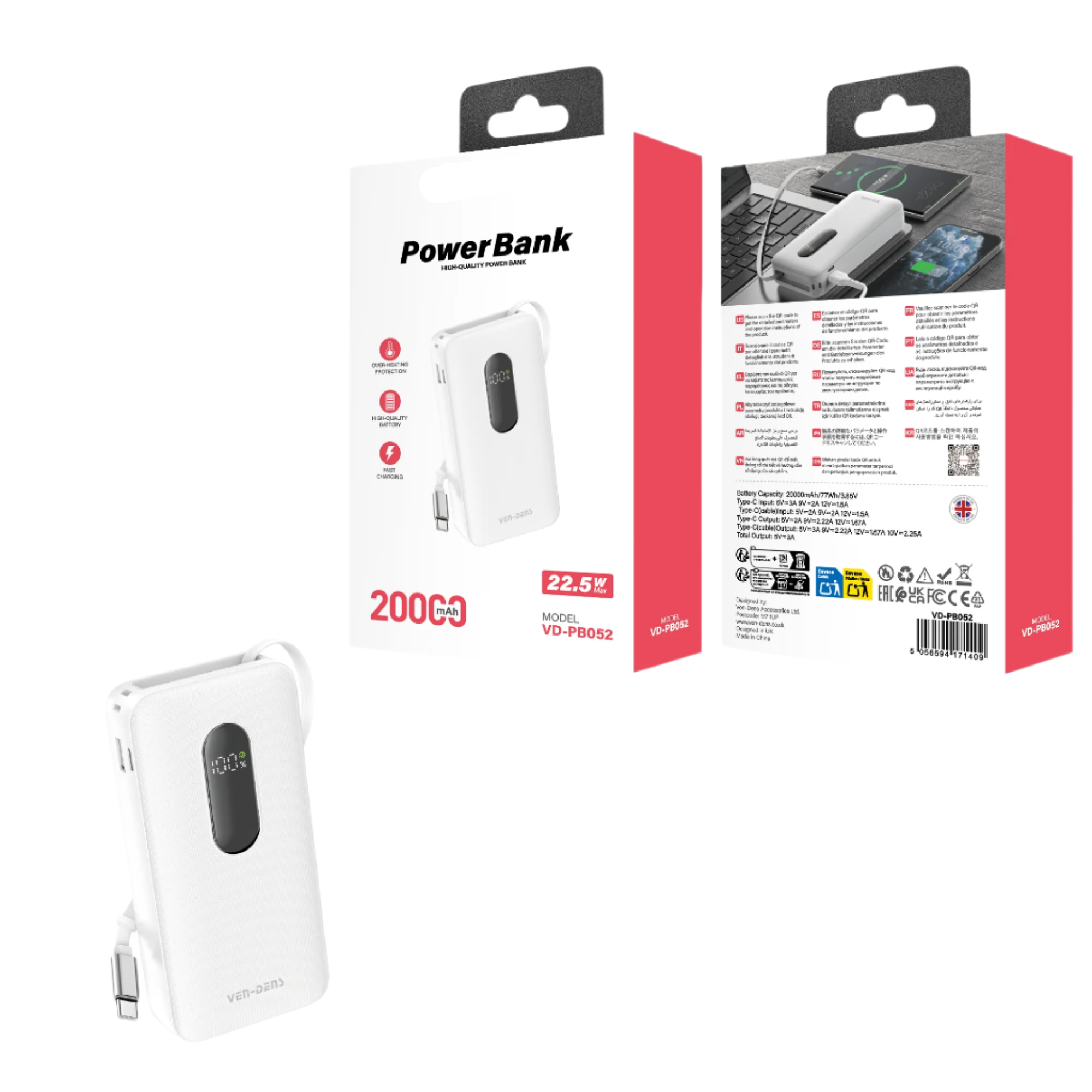 Power Bank 22.5W 20000mAh VD-PB052