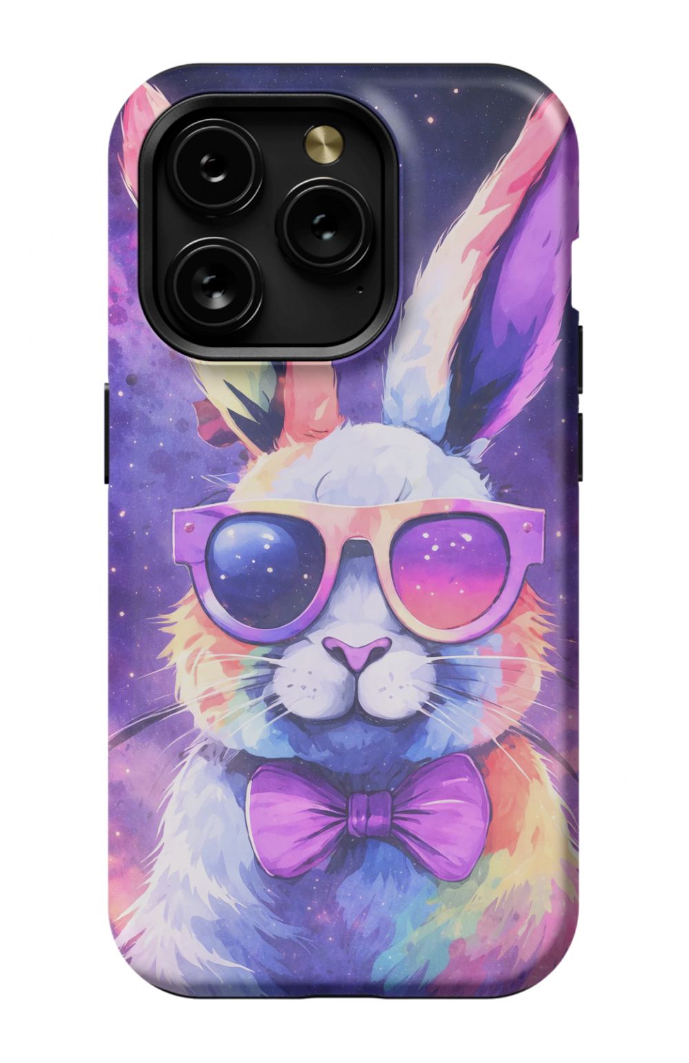 Psychedelic rabbit with retro sunglasses