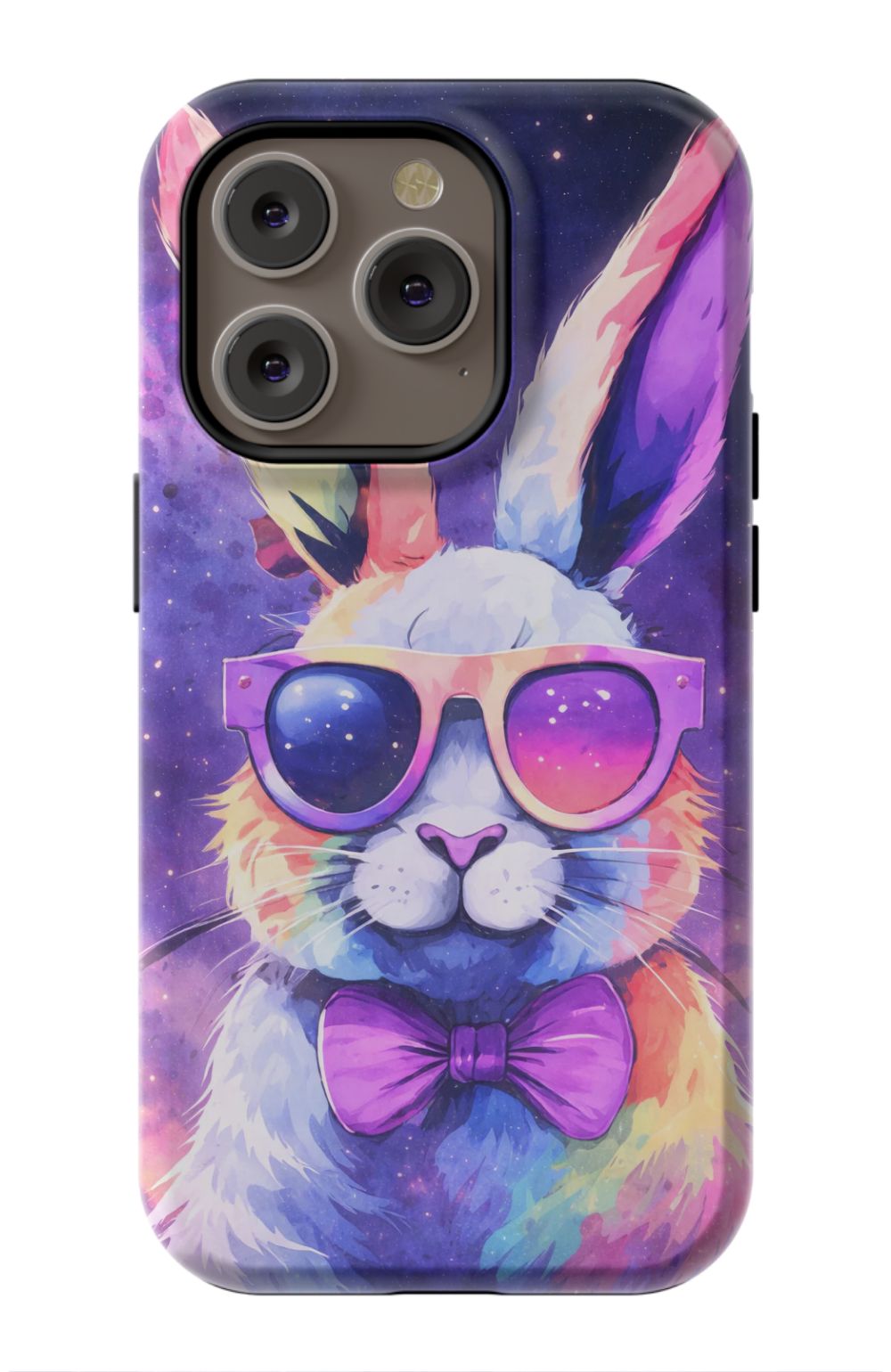 Psychedelic rabbit with retro sunglasses