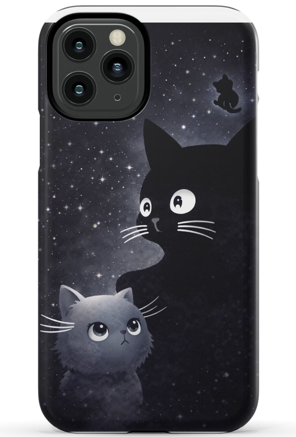 Cats beneath a starry night sky