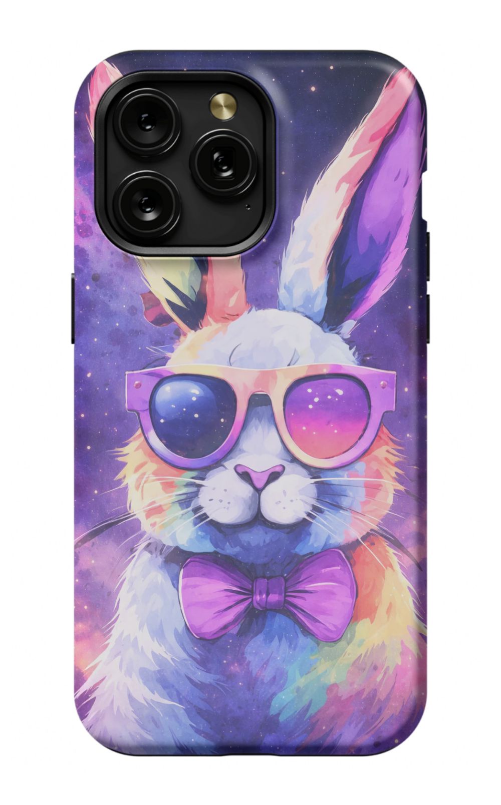 Psychedelic rabbit with retro sunglasses