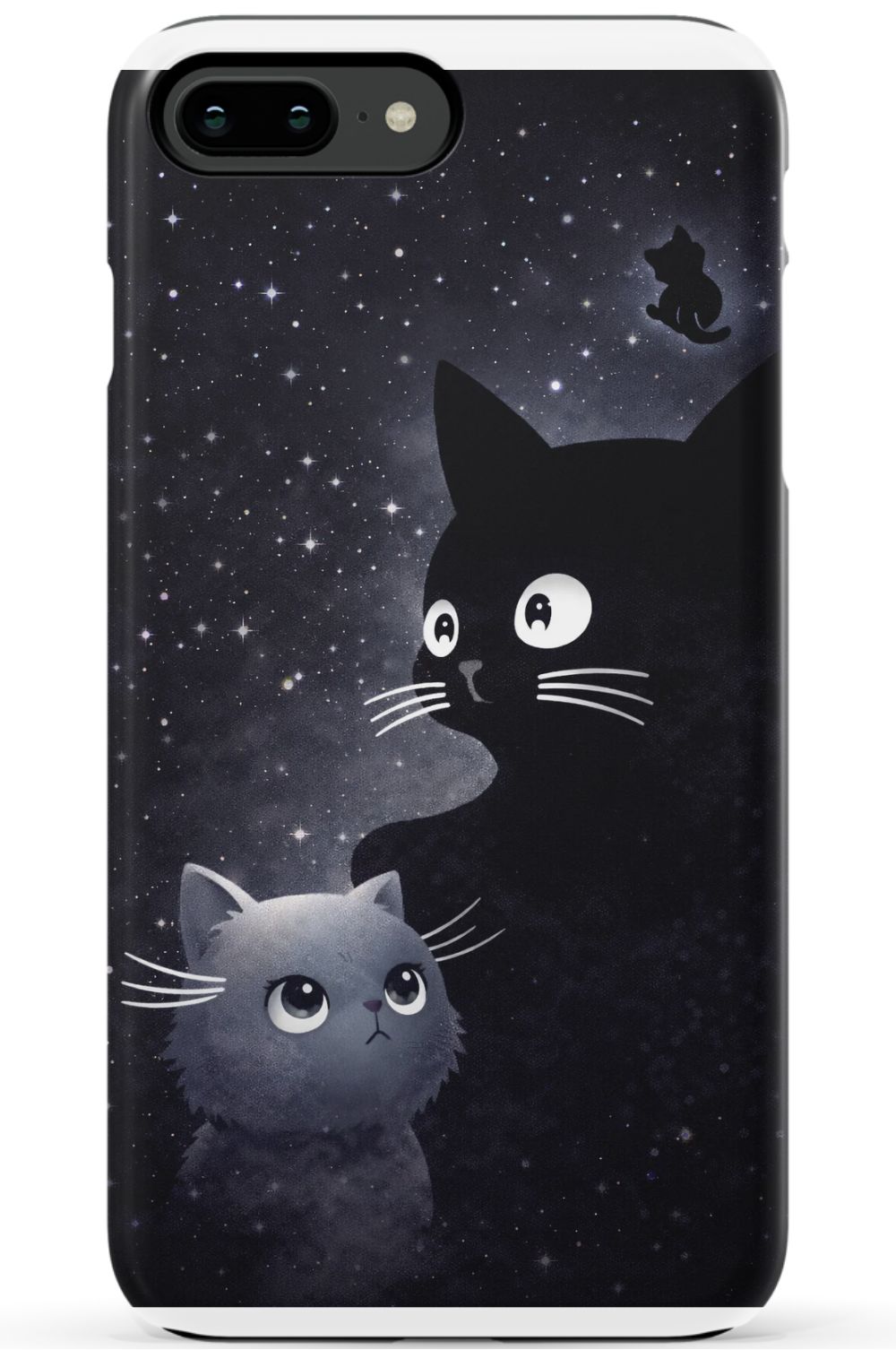 Cats beneath a starry night sky