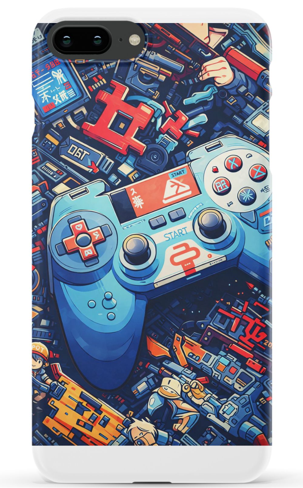 Futuristic gaming controller in cyberpunk world