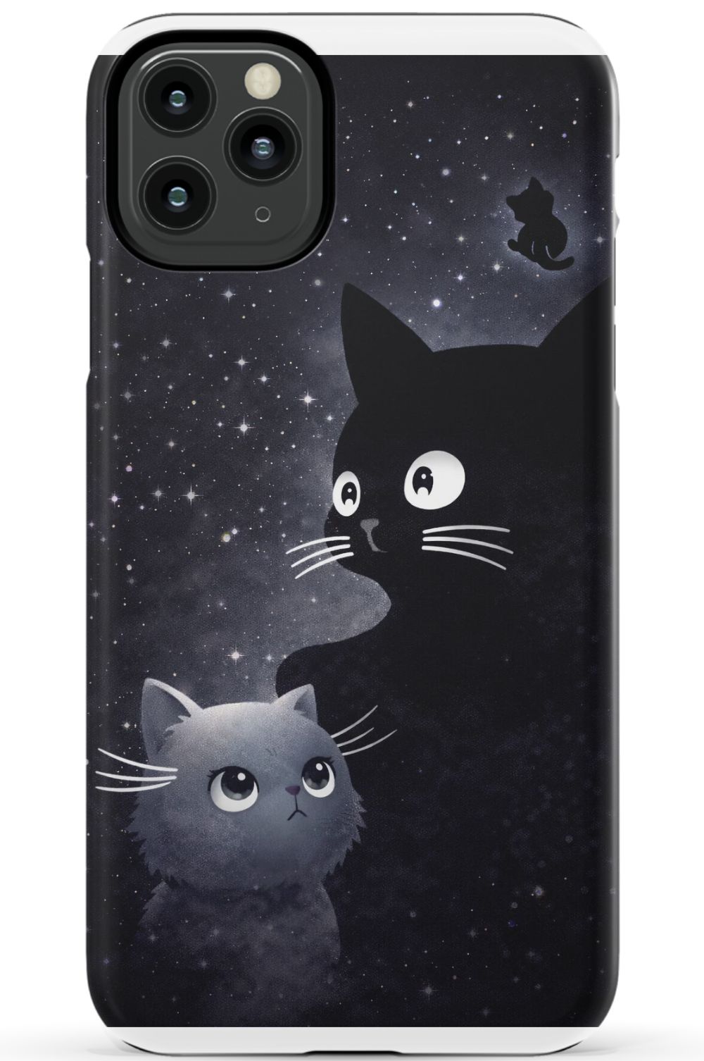 Cats beneath a starry night sky