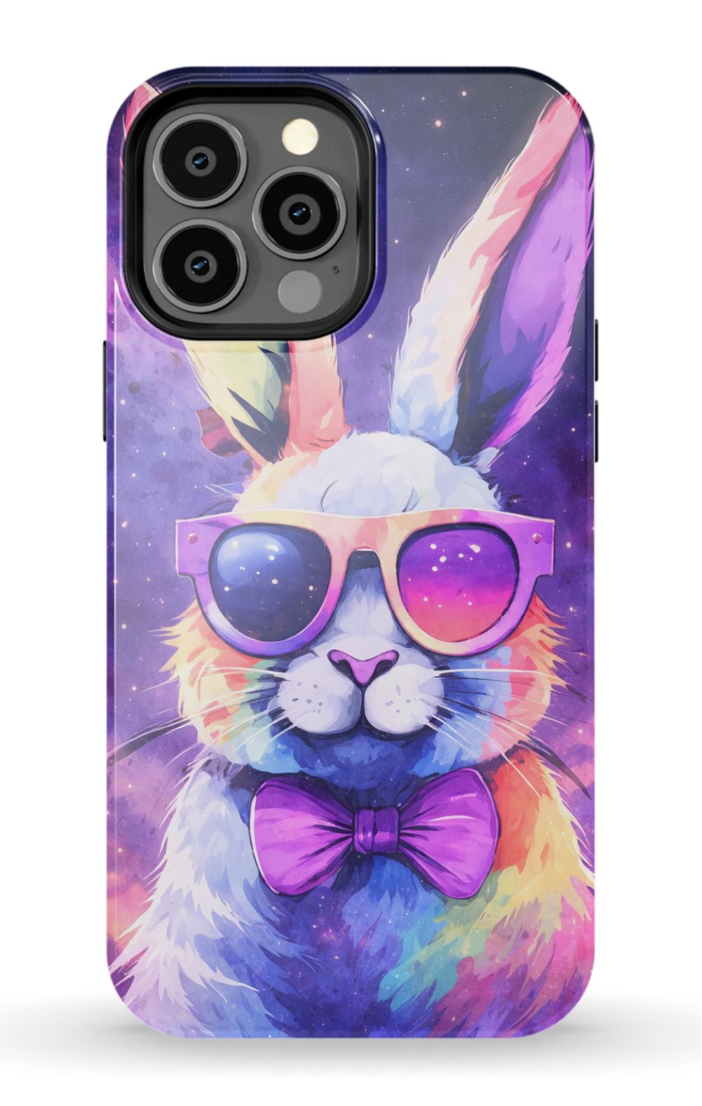 Psychedelic rabbit with retro sunglasses