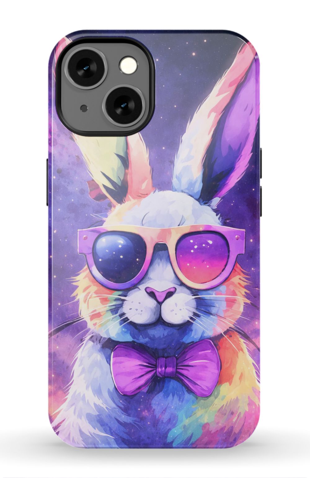 Psychedelic rabbit with retro sunglasses