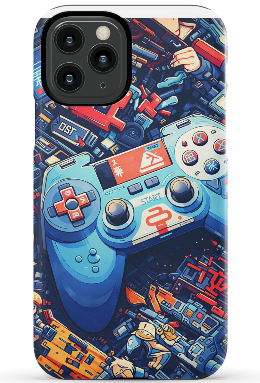 Futuristic gaming controller in cyberpunk world