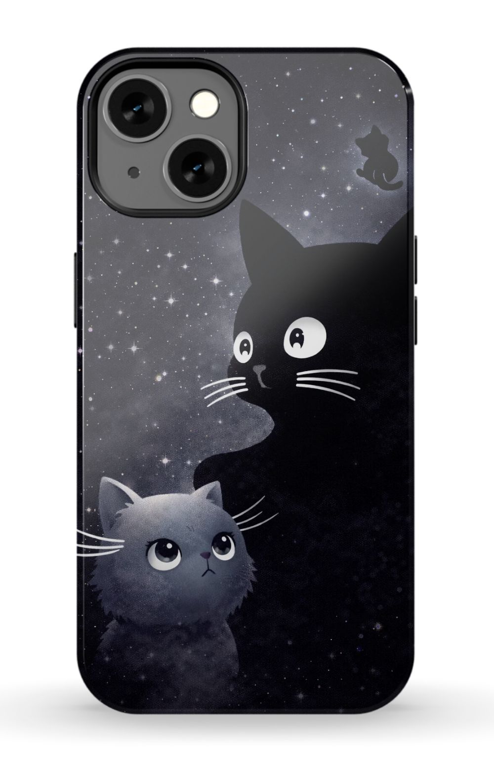 Cats beneath a starry night sky