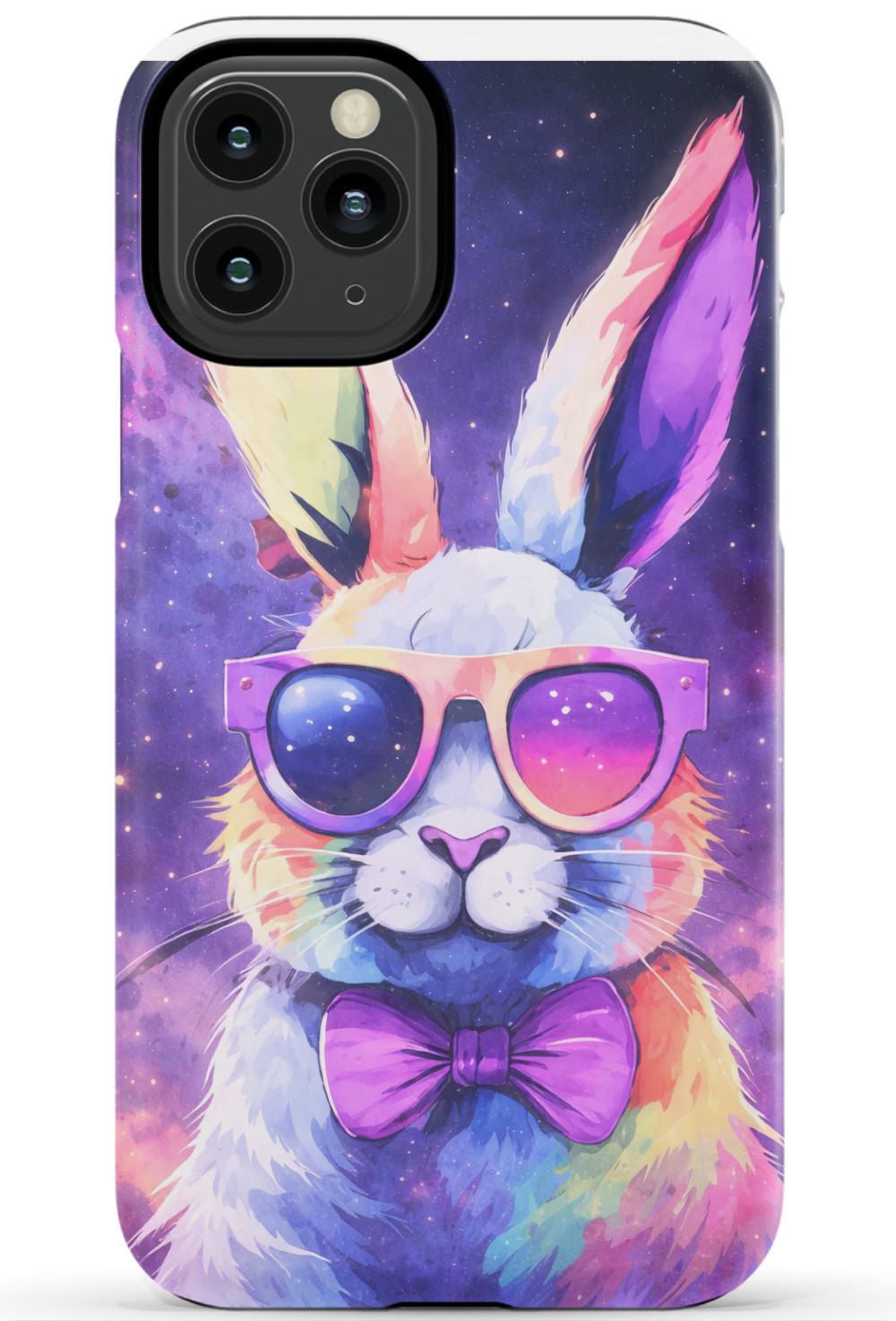Psychedelic rabbit with retro sunglasses