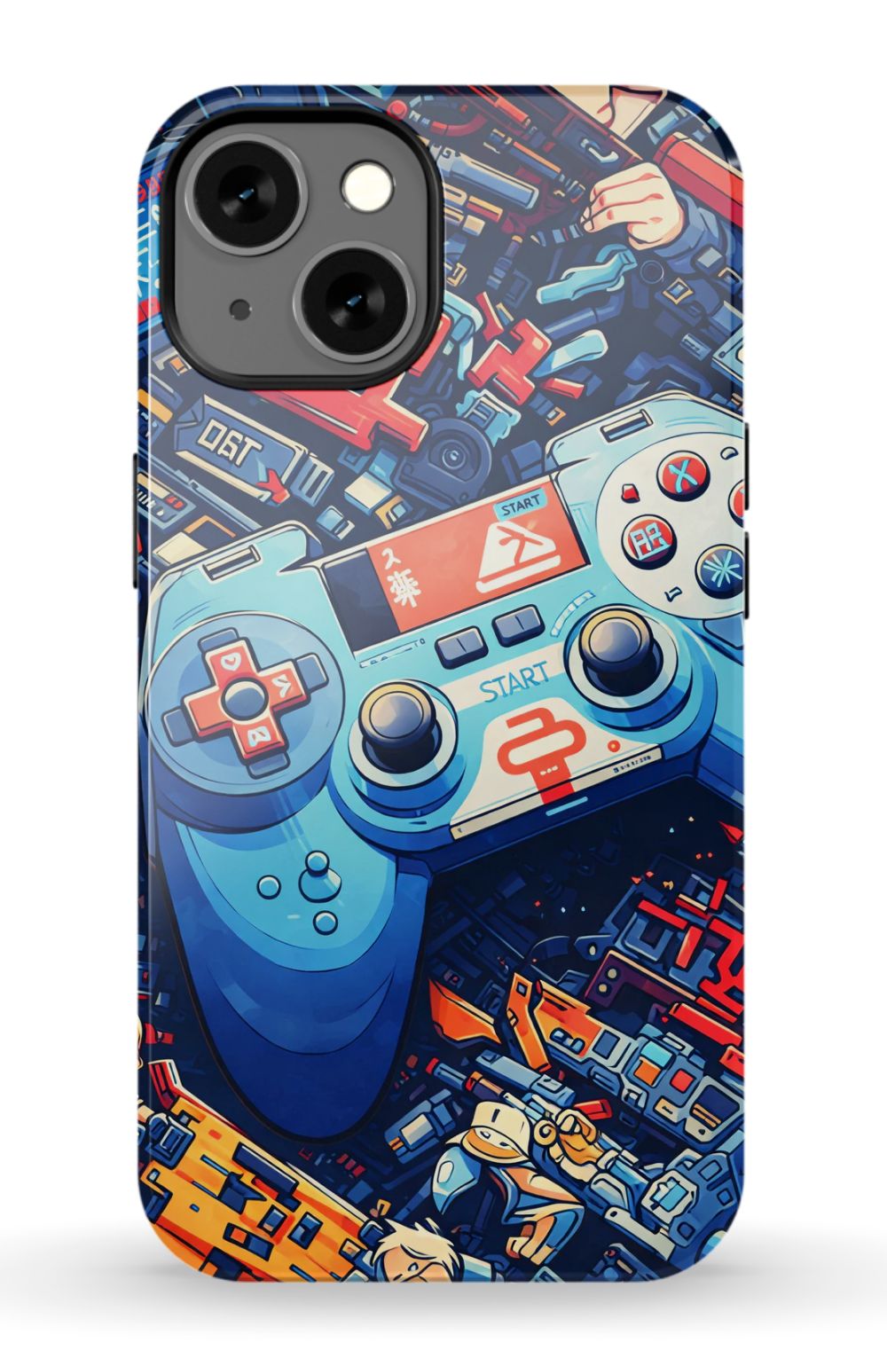 Futuristic gaming controller in cyberpunk world